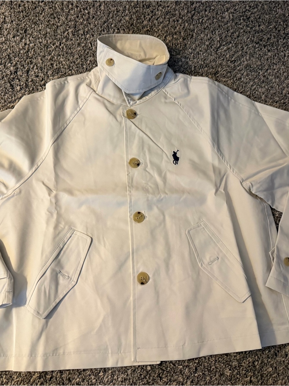 Polo by Ralph Lauren Off-White Button-Front Trench Jacket